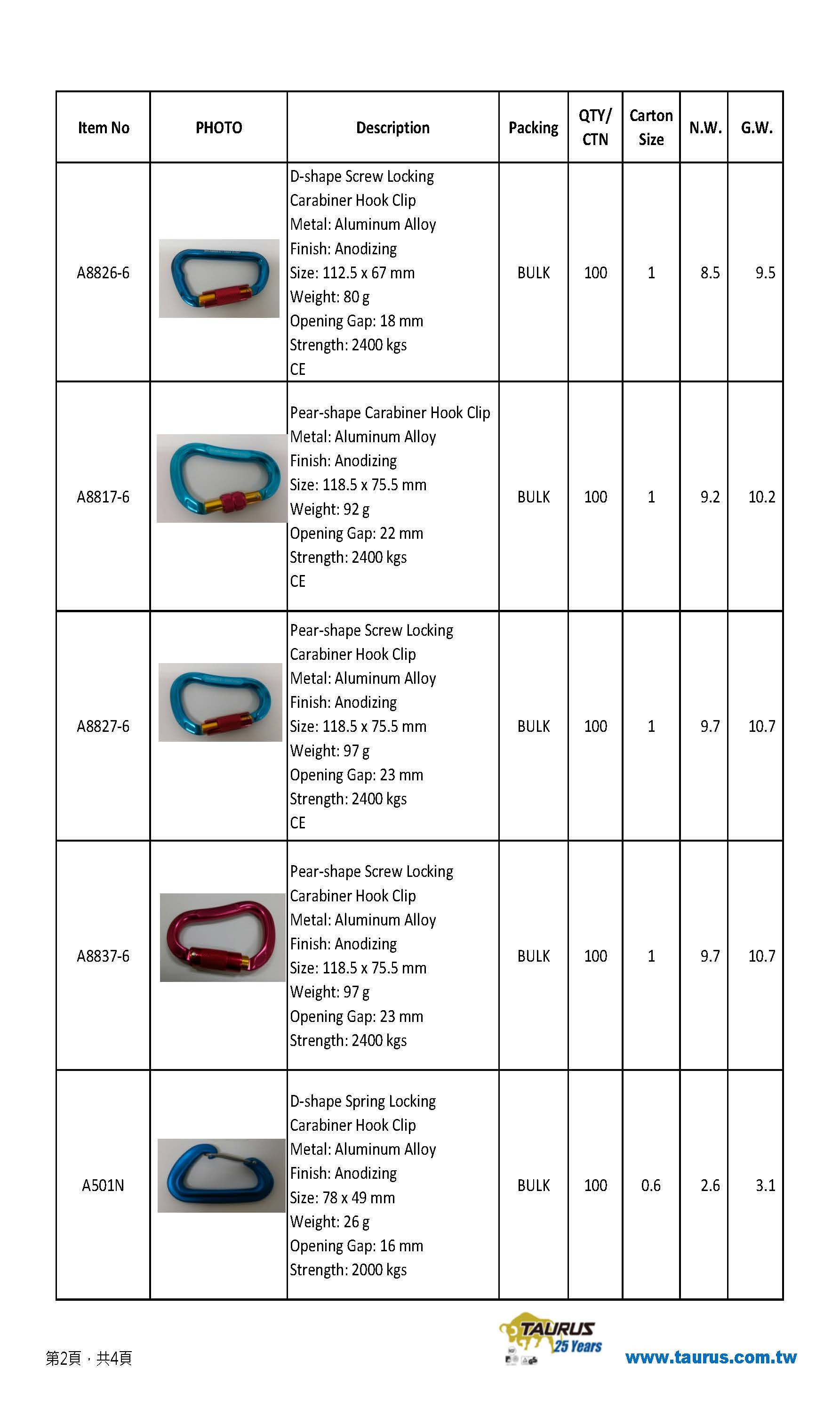 Carabiner Hook product list 20190425 1